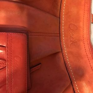 Pumpkin Coach bag with matching wallet